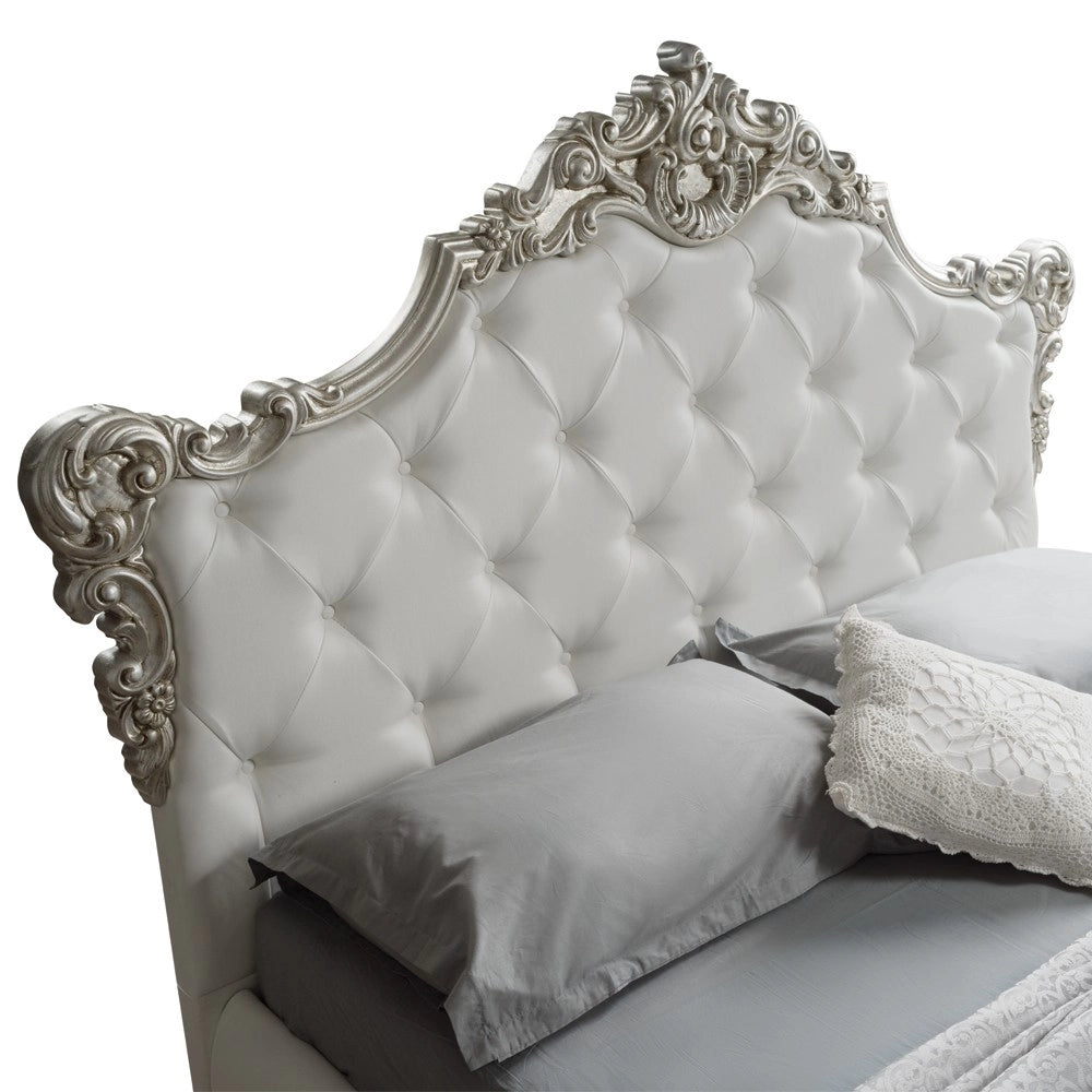 Letto matrimoniale con contenitore Savoia colore bianco
