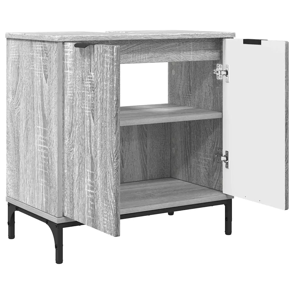 Armadio per Lavabo da Bagno Grigio Sonoma 60,5 x 33,5 x 61 cm 883420