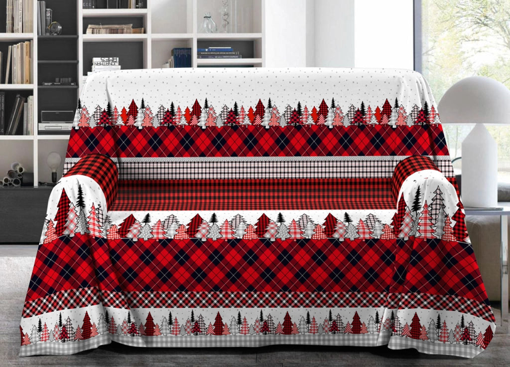 Telo Arredo Granfoulard Copritutto Salvadivano 100% Cotone Disegno Renna - Matrimoniale - Renna