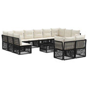 Set Divano da Giardino 13 pcs Nero polyrattan 3434401