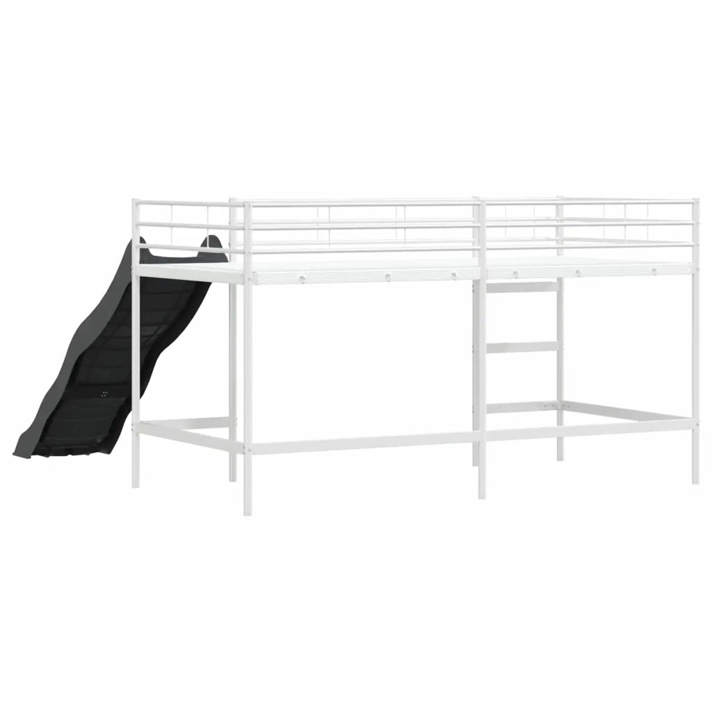 Letto loft per Bambini | Letto Infantile | Lettino con scivolo Bianco e Antracite