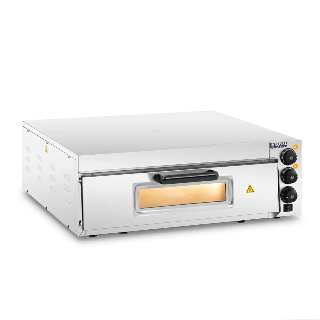 Forno per pizza professionale 1 camera diametro 60 cm porta in vetro acciaio inox vetro argentato 14_0009066
