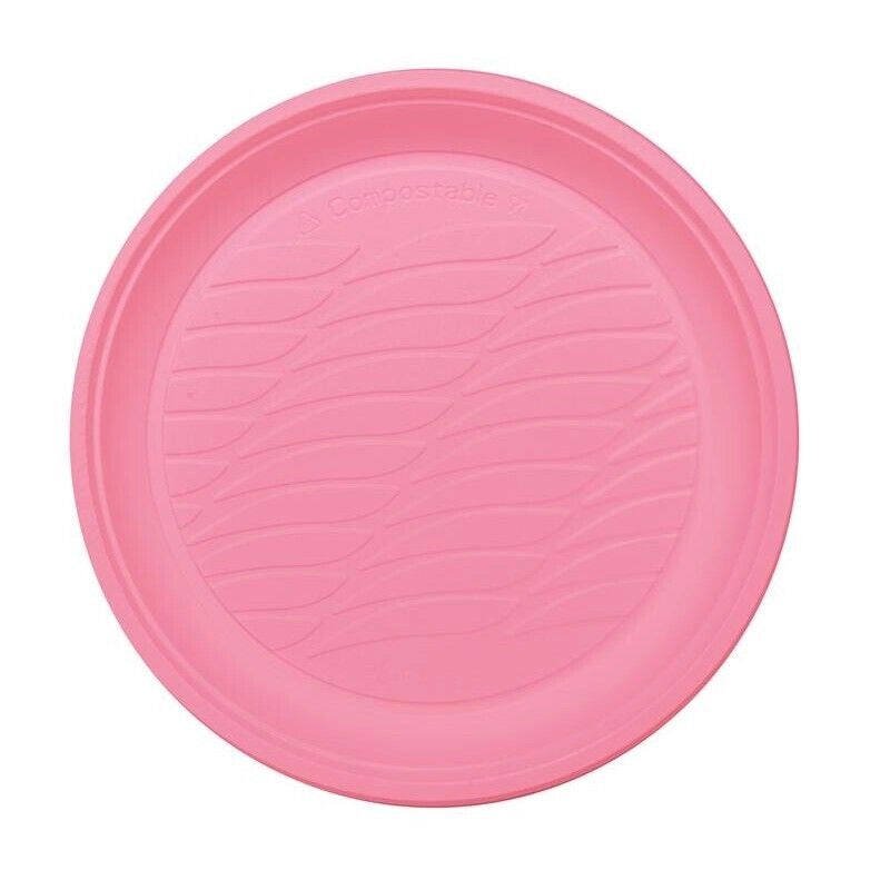MAURY'S BIOPLASTIC PIATTI DESSERT DIAMETRO 17 CM 20 PEZZI IN COLORAZIONE ROSA
