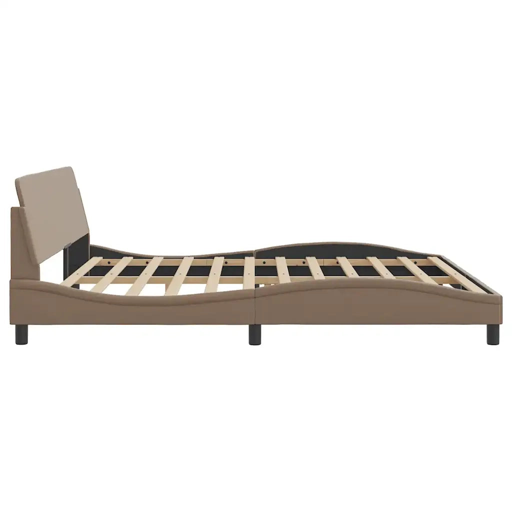 Giroletto-Struttura Letto Dover Cappuccino 200x200 cm in Similpelle