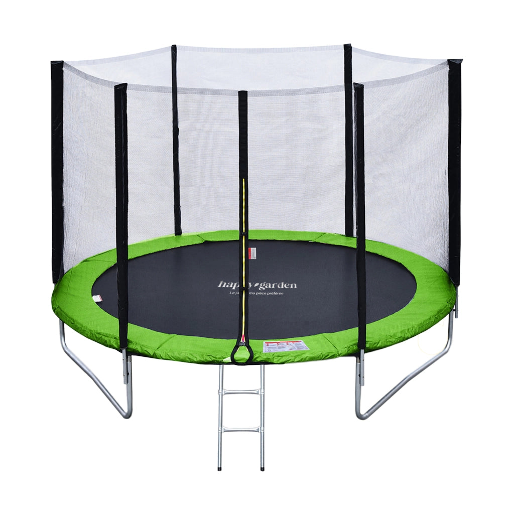 Premium Pack Trampolino 180 cm reversibile verde/blu CAIRNS + rete, scala, copertura e kit di ancoraggio