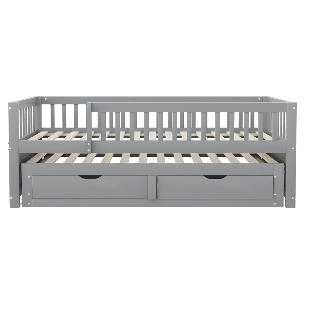 Letto multifunzione 90x200 cm con letto estraibile e cassetti