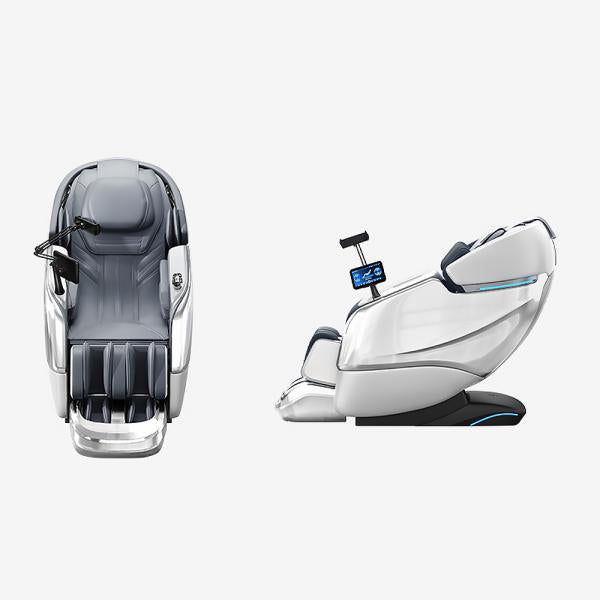 Poltrona massaggiante full body con riscaldamento, guida SL, Bluetooth, Bianco