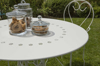 Tavolo da Giardino Ø95xh72 cm in Metallo New Old Bianco