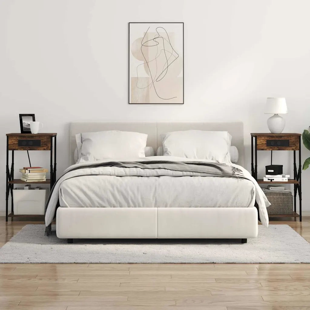 Armadio da Notte 2 pcs Rovere fumé 41 x 31 x 76 cm 859530