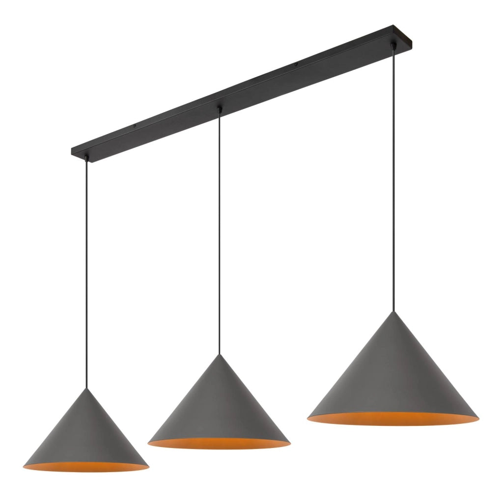 Lampada sospesa SPITZE 3xE27 grigio nero Lucide