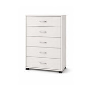 CASSETTIERA 5 CASSETTI MODERNA IN LEGNO BIANCO DIMENSIONI 50X40X101 CM