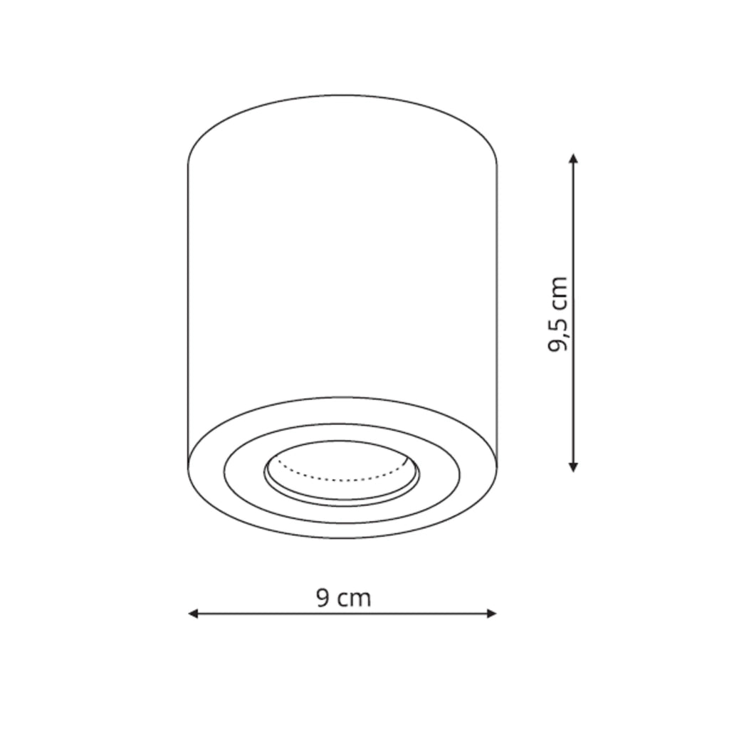 Faretto Faro XL da soffitto GU10 nero IP65 Light Prestige