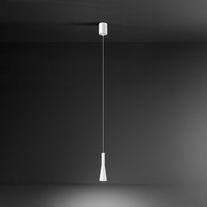 Lampadario Moderno Cone Metallo Bianco Acrilico 7 Luci Led 7W 3000K