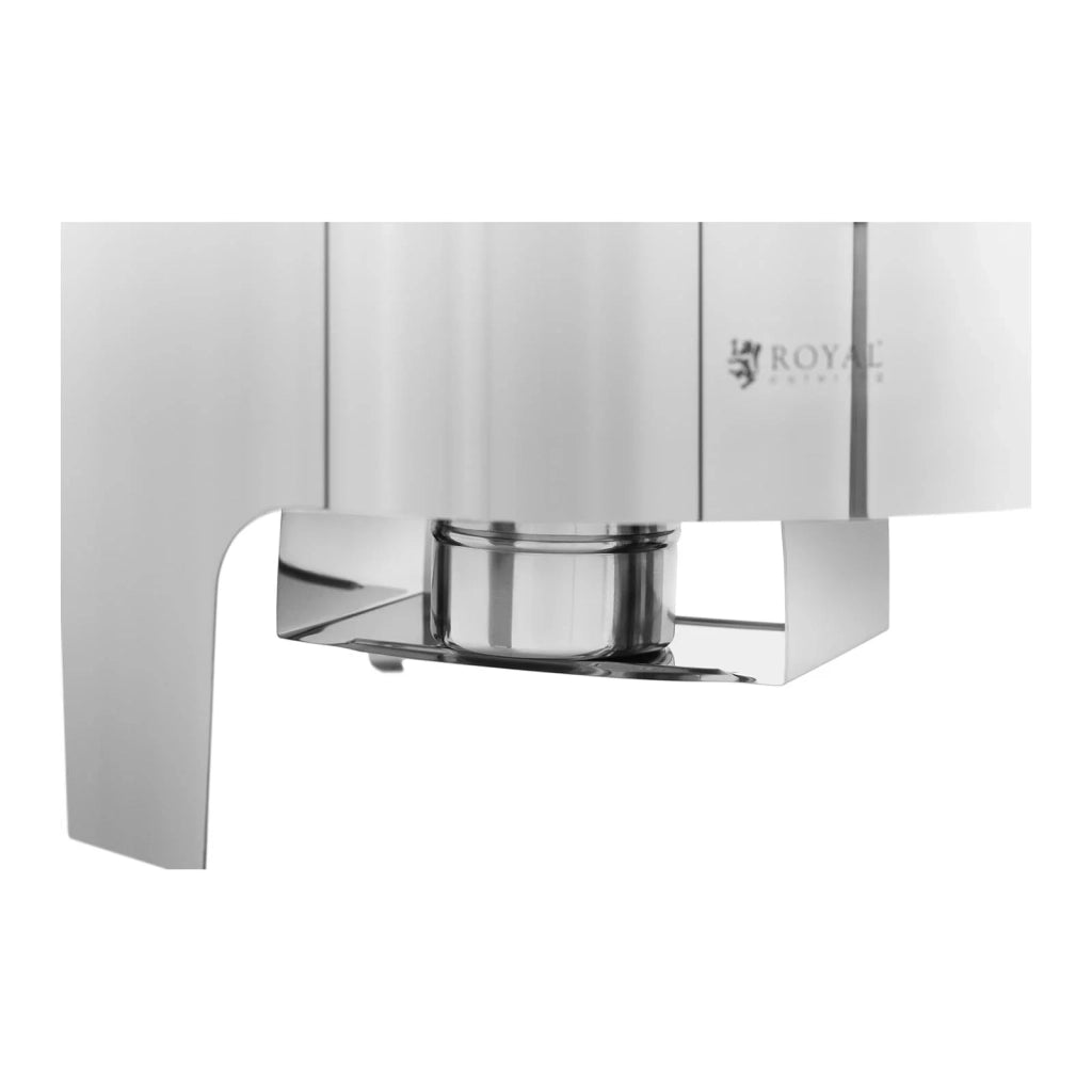 Chafing dish professionale a fondo piatto (acciaio inox 5,8 litri dimensioni contenitore: φ 390 x 65 mm manico cool-touch) 14_0004241