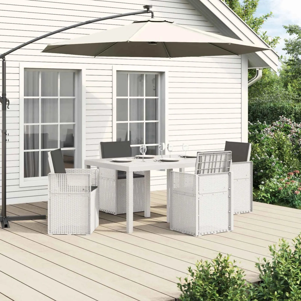 Set da Pranzo per Giardino 5 pcs Bianco e Antracite PP 3430064