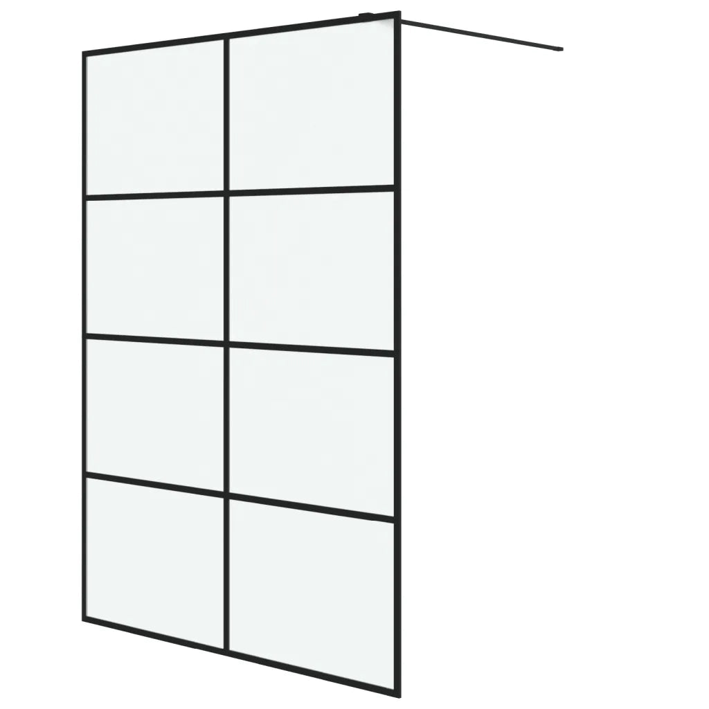 Parete Doccia Walk in Nera 140x195 cm Vetro Smerigliato ESG 152134