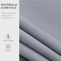 Tenda da Sole da Esterno Avvolgibile Manualmente in Alluminio e Poliestere, 2.5x2 m, Grigio e Bianco