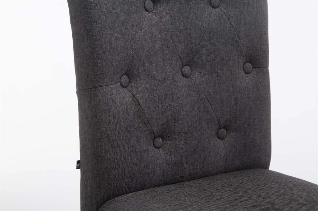 Set 2 Sgabelli Bar Louise in Tessuto grigio scuro,antico