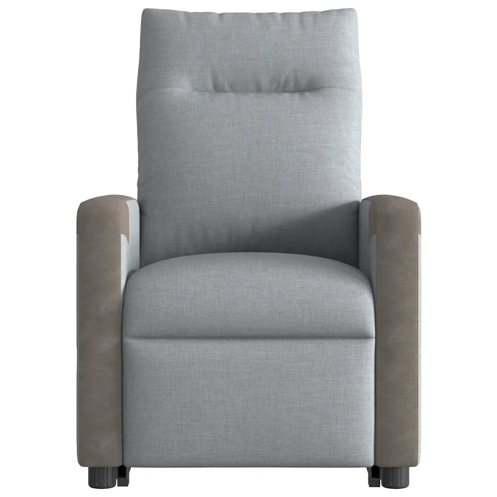 Poltrona Alzapersona Massaggi Elettrica Grigio Chiaro Tessuto 3324105