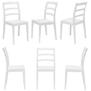 Set 6 sedie in polipropilene REA, MADE IN ITALY, impilabile, resistente ai raggi UV, design classico, ideale per sala da pranzo, cucina, sala d’attesa, bar, ristoranti o giardino, colore Bianco