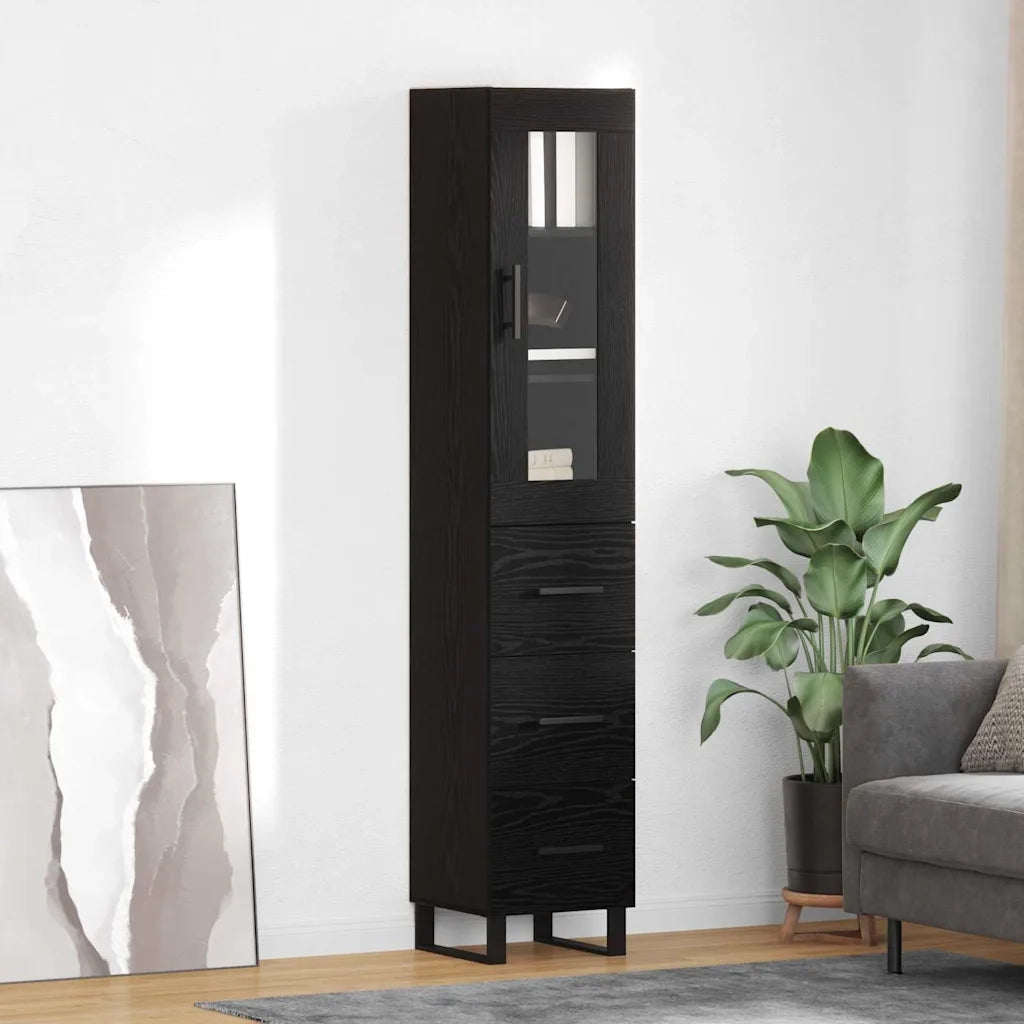 Credenza Rovere Nero 34,5 x 34 x 180 cm Legno multistrato 3416225