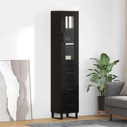 Credenza Rovere Nero 34,5 x 34 x 180 cm Legno multistrato 3416225