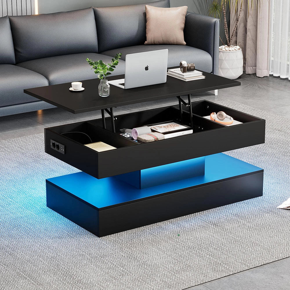 Tavolino-Xylo-100x50x42cm LED idraulico capacit?? 50kg