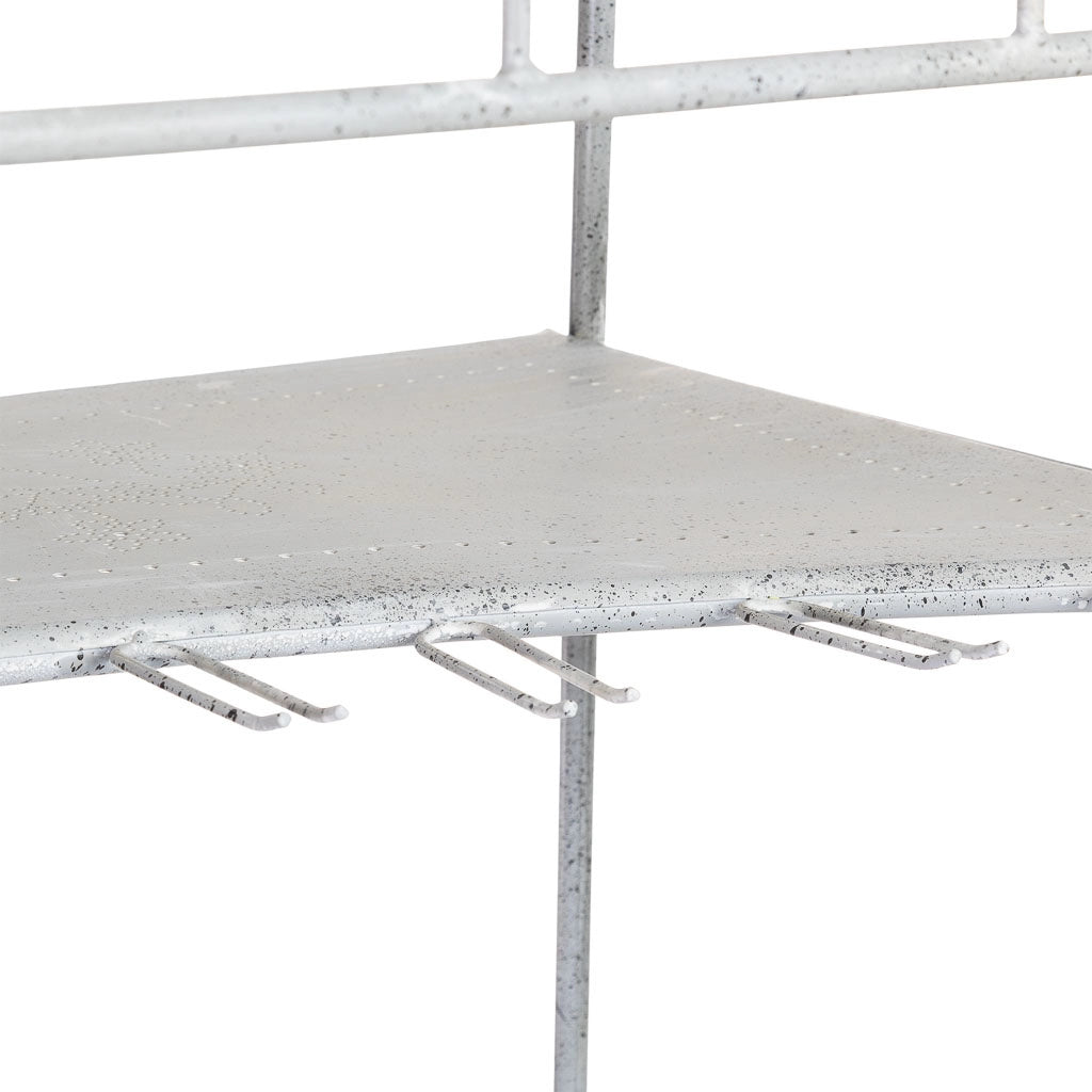 Carrello espositivo in metallo grigio 161,93x90,17x246,38h cm