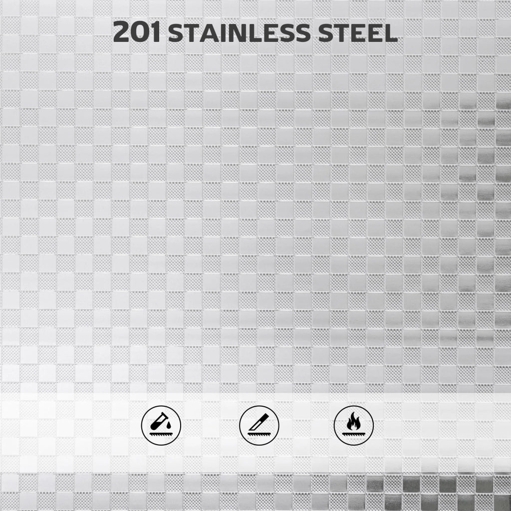 Tavolino da cucina a 4 livelli in acciaio inox ¨C zephmum ¨C argento 60x35x100 cm