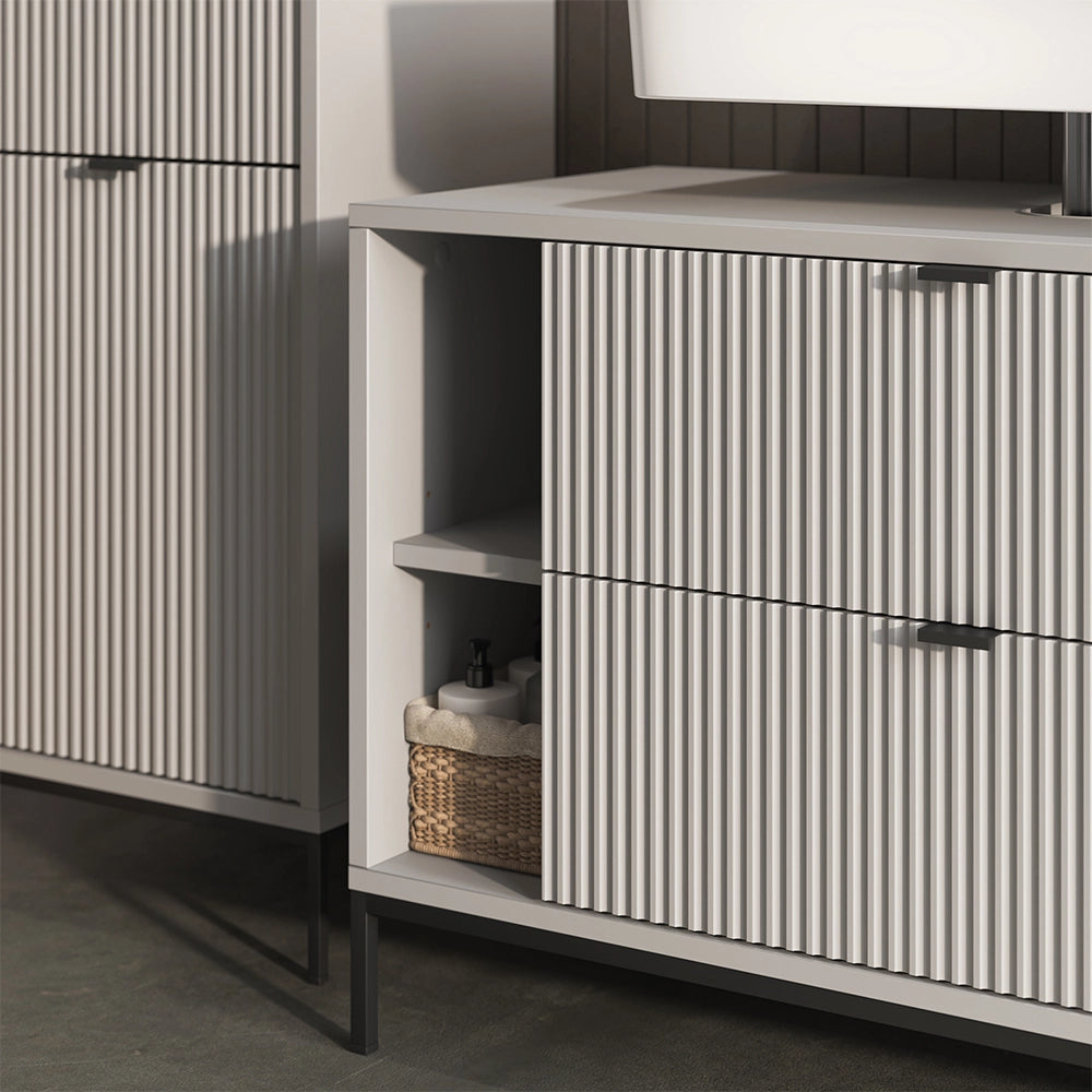 Vicco Set di mobili da bagno Grigio 5 parti