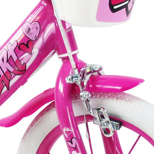 SCH HEART 14", bicicletta per bambini, adatta ad etÃ  tra i 4 e i 6 anni, per altezza tra 100 e 120 cm, con cestino, c