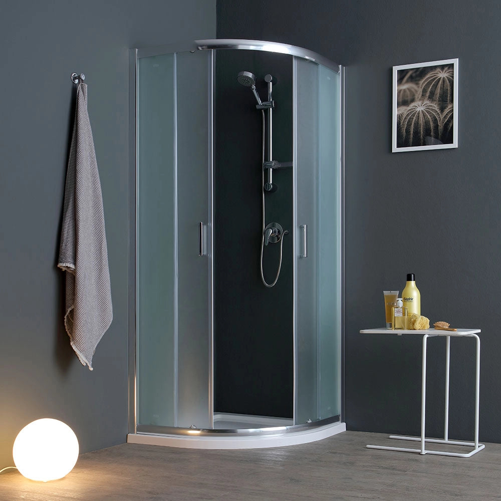 Cabina doccia semicircolare 90x90 cm vetro satinato