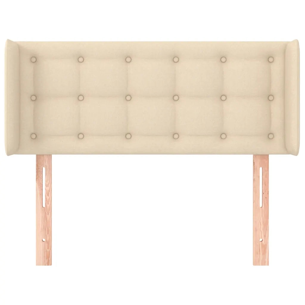 Testiera ad Orecchio Crema 103x16x78/88 cm in Tessuto