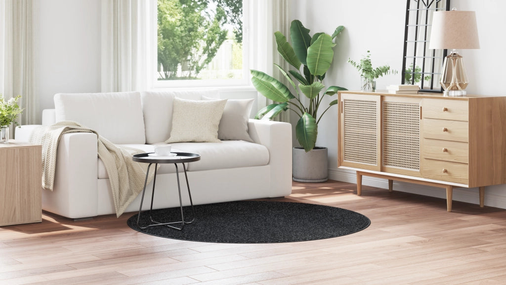 Tappeto Shaggy con retro in lattice Grigio scuro Ã¸160 cm