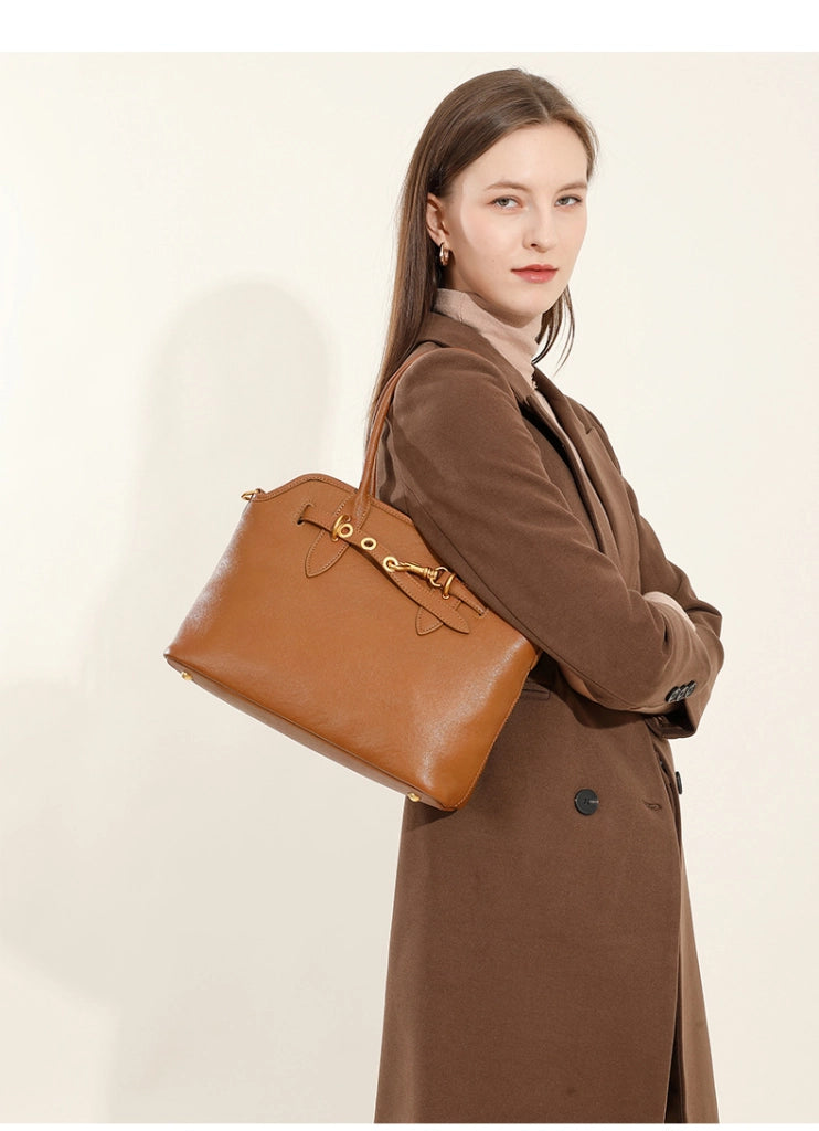 Borse da donna in vera pelle, borsa a tracolla, borsa tote, borsa a spalla, marrone
