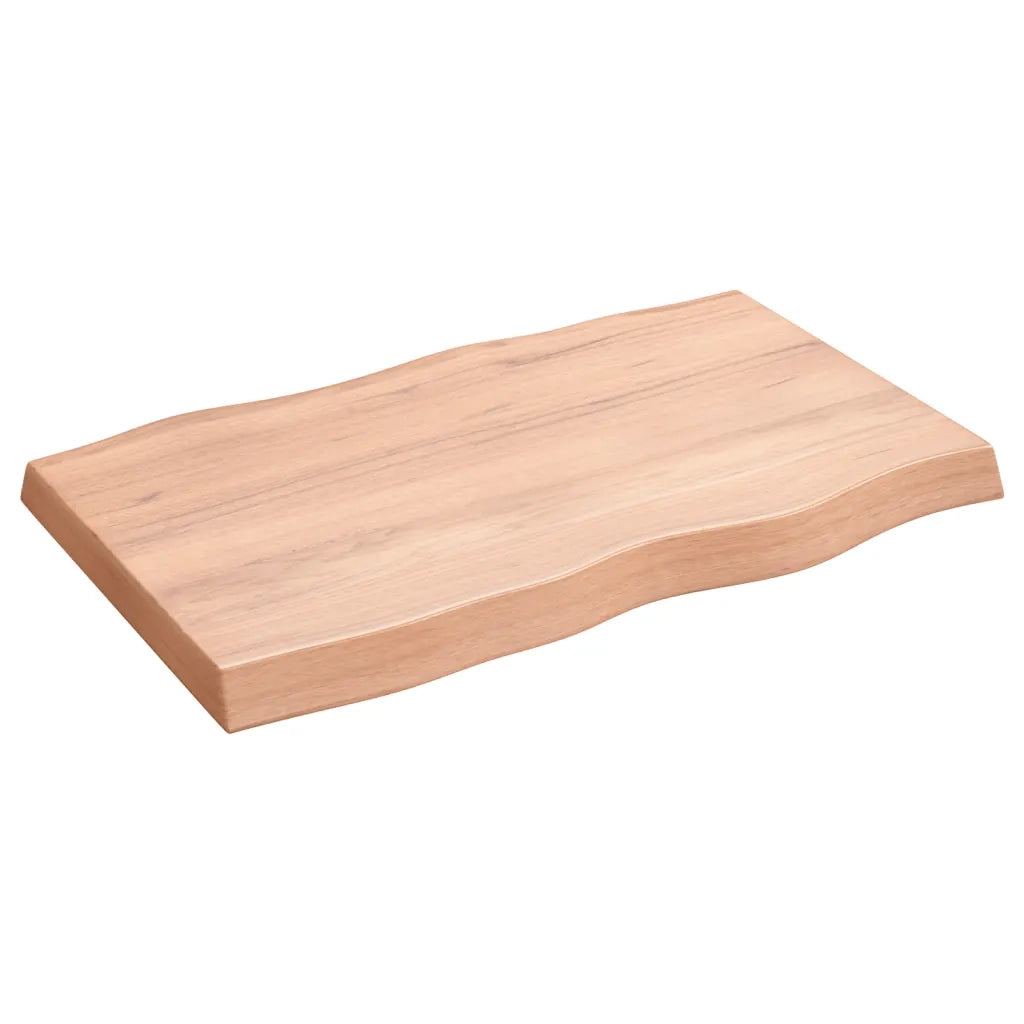 Piano Tavolo Marrone Chiaro 80x50x(2-6) cm Rovere Non Trattato 363943