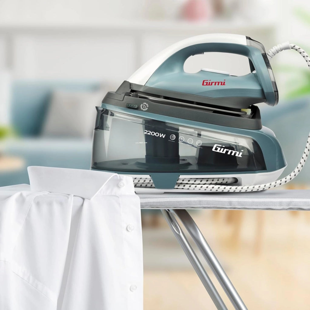 GIRMI SISTEMA STIRANTE CONTINUO 2200 WATT 3 BAR FILTRO ANTI-CALCARE FUNZIONE SELF-CLEAN 1500 CC AZZURRO SS04