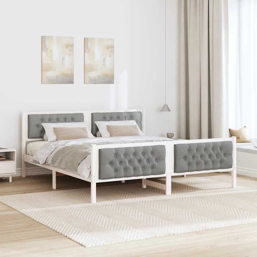 Struttura del letto Grigio chiaro 160 x 200 cm Pino massello 3394282