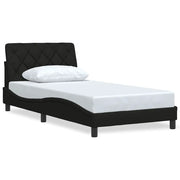Letto singolo | Letto per adulti | Giroletto senza Materasso Nero 100x200 cm in Tessuto