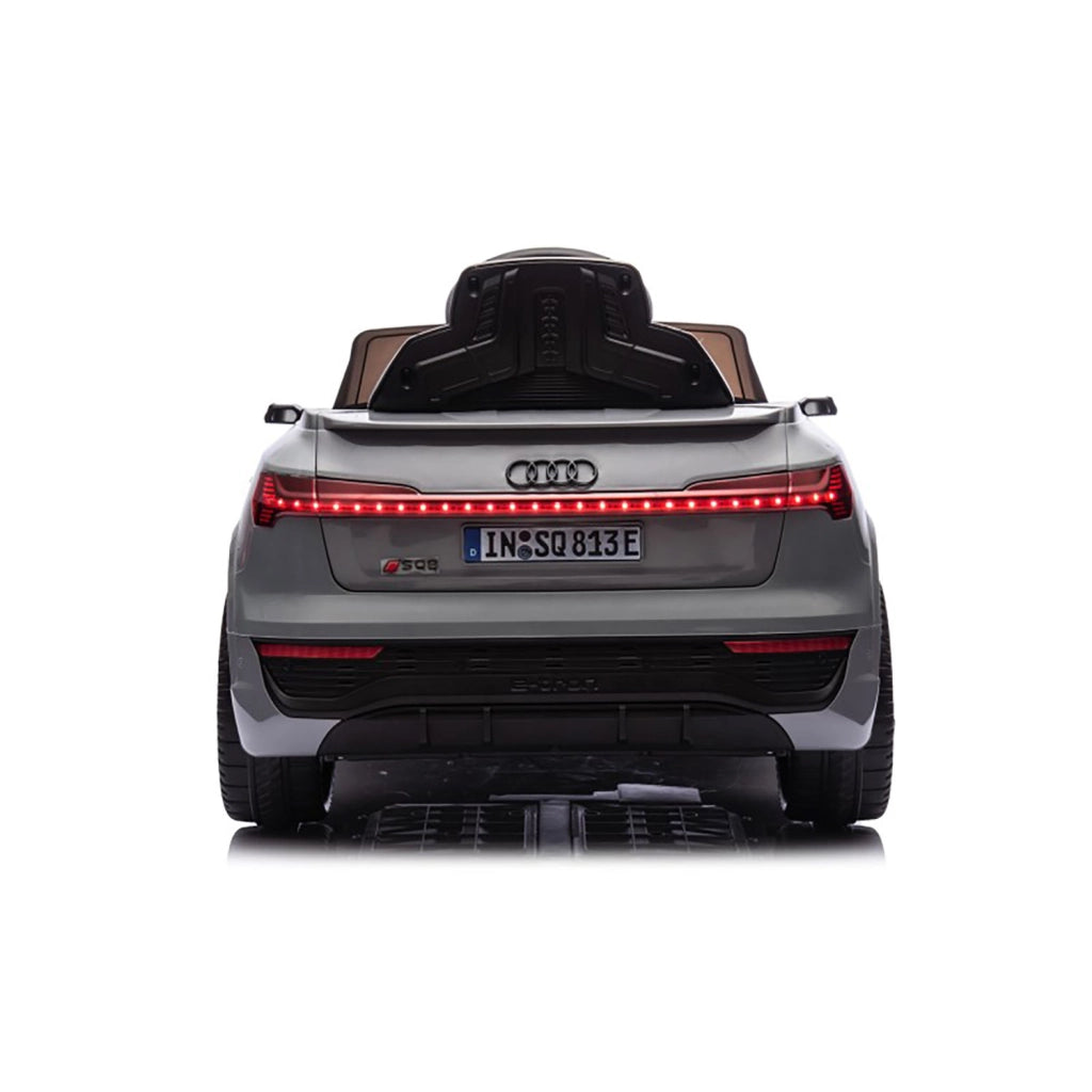 Macchina Elettrica per Bambini 12V Licenza Ufficiale Audi SQ8 E-Tron con Telecomando e Sedile Pelle Grigio