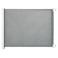 Cancelletto per Cani Estensibile 115x82,5 cm in Poliestere e Acciaio Bianco e Grigio