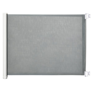 Cancelletto per Cani Estensibile 115x82,5 cm in Poliestere e Acciaio Bianco e Grigio