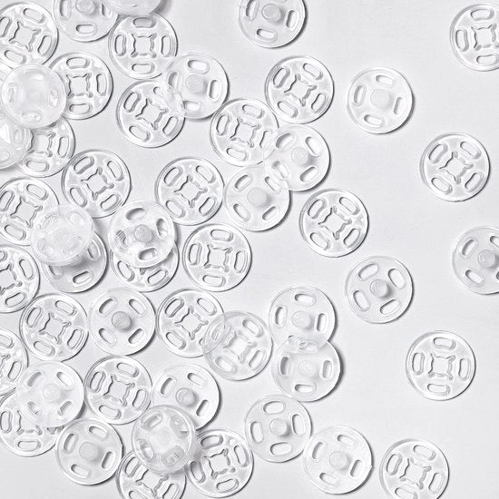 40 paia di viti di pressione in plastica trasparenti, viti di pressione invisibili per cucire, viti di pressione trasparenti per il fai da te, cucire abbigliamento (12 mm/0,47 pollici)