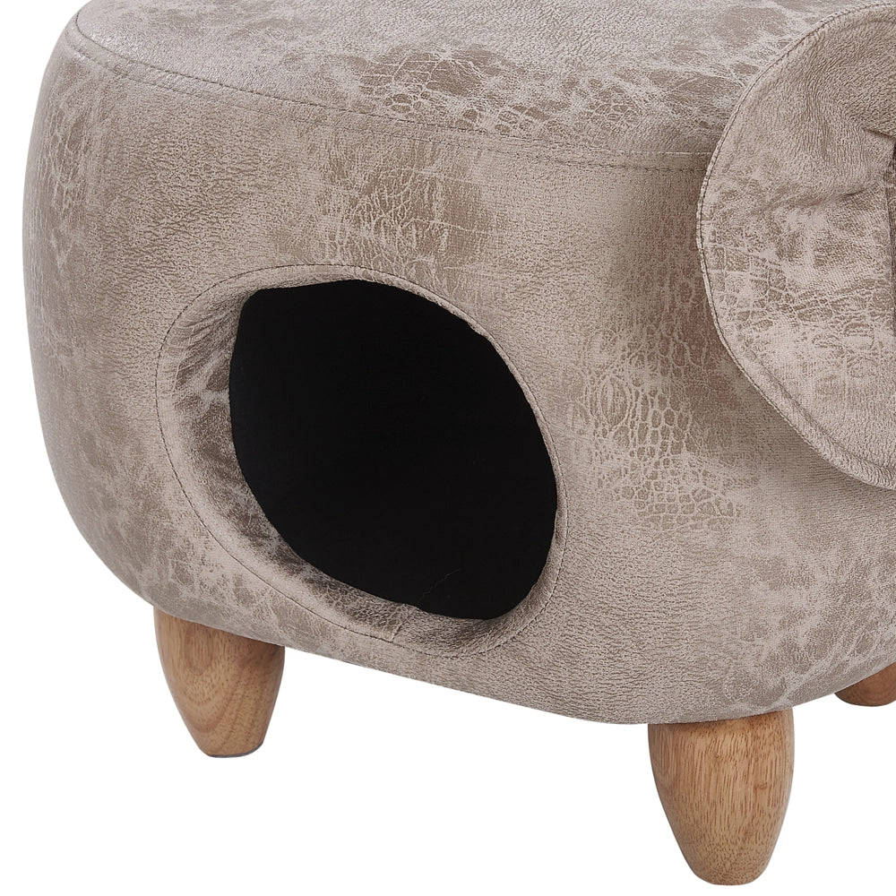 Pouf animaletto Sgabello per bambini Poggiapiedi in tessuto grigio simile a un elefante con comodino per la cameretta dei bambini
