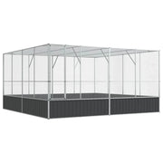 Voliera in gabbia argentata 418 x 414 x 212 cm acciaio 02_0045641