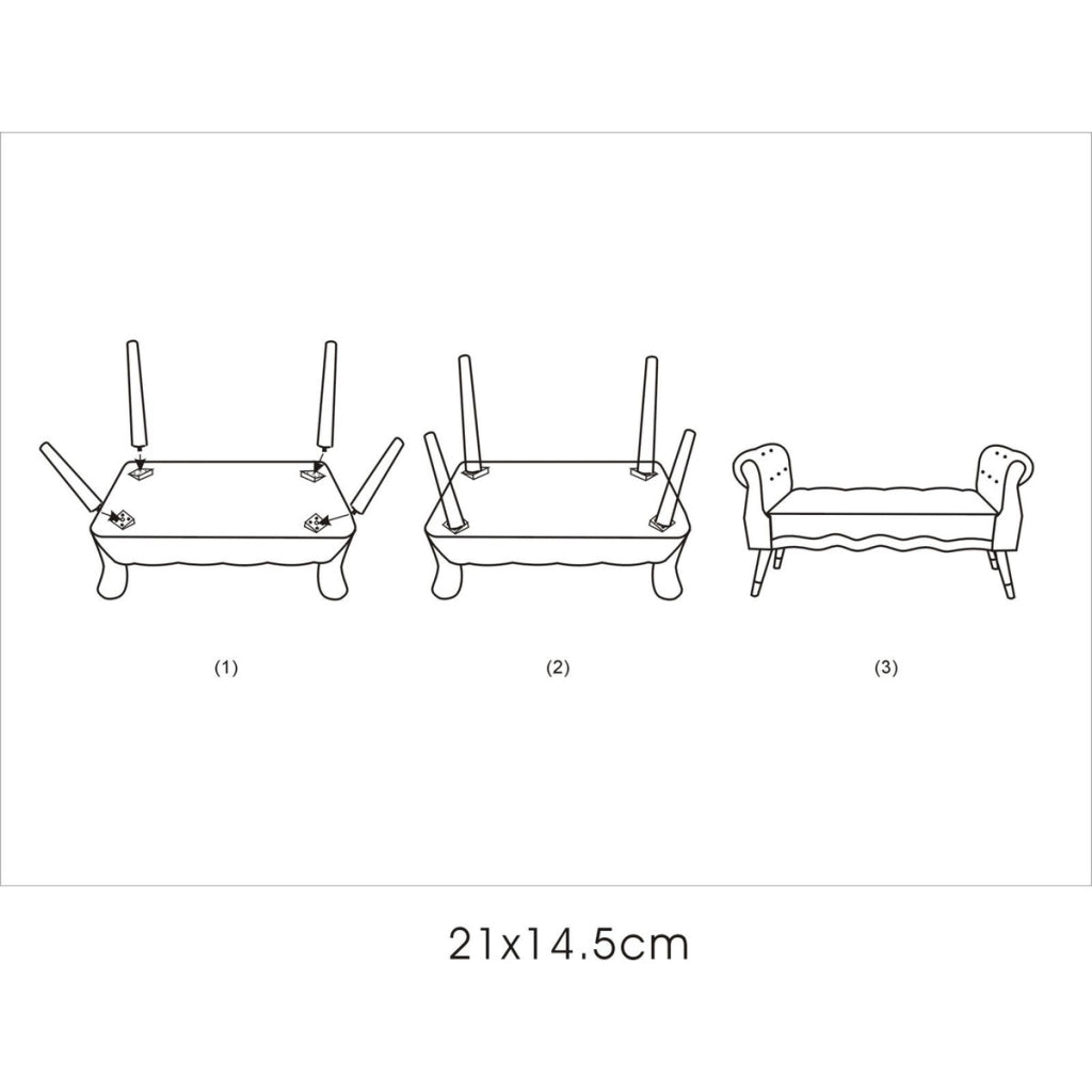 Panca VKH297, Beige, Legno, 120x40x60 cm