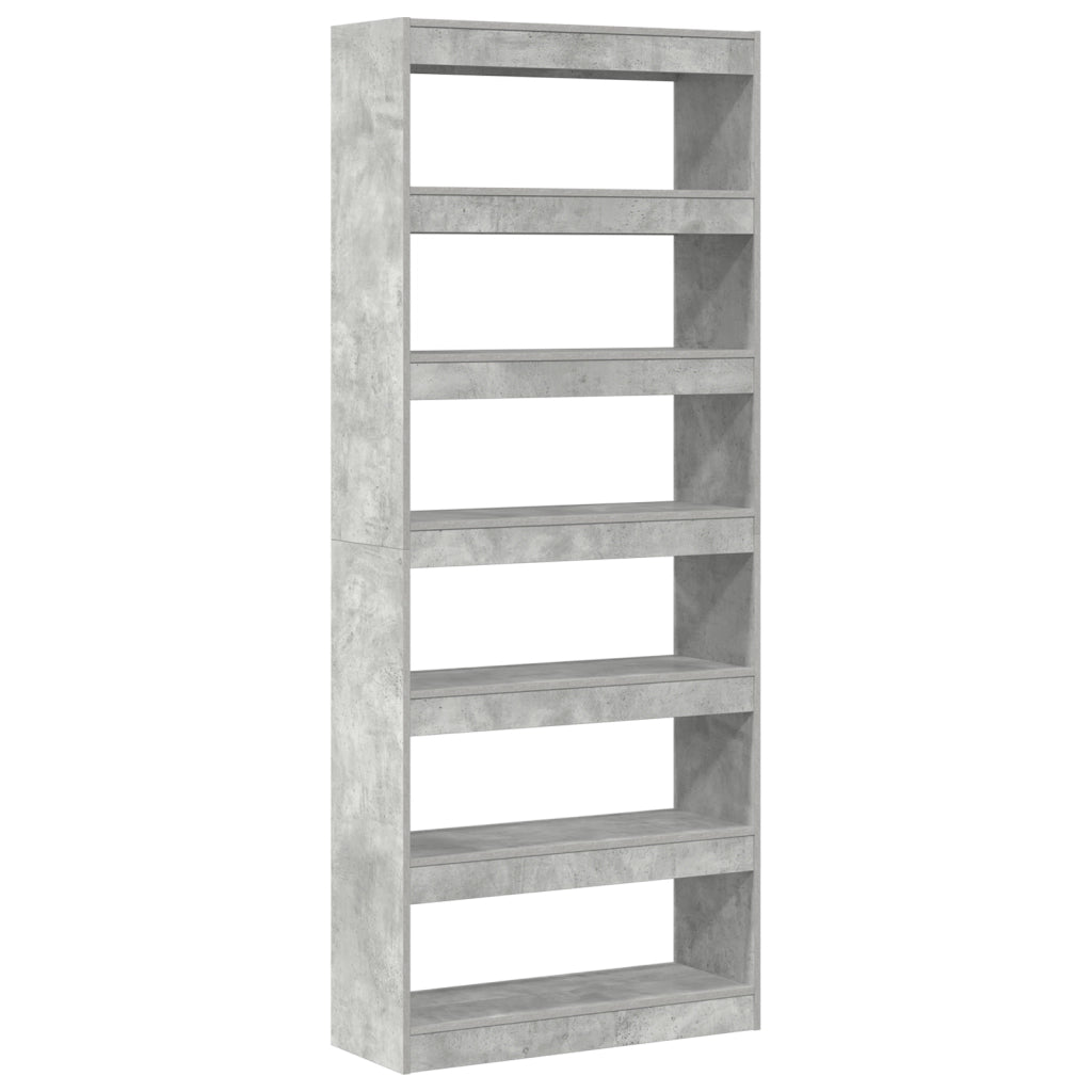 Libreria Grigia in Cemento Grigio Cemento Legno ingegnerizzato
