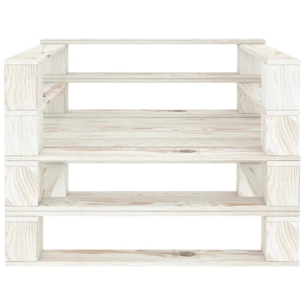 Poltrona da Giardino su Pallet in Legno Bianco