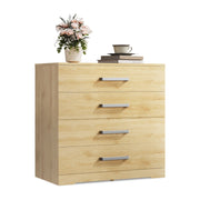 Cassettiera 4 Cassetti con Maniglie in Metallo ¨C Zephmum ¨C Effetto Rovere 60x40x