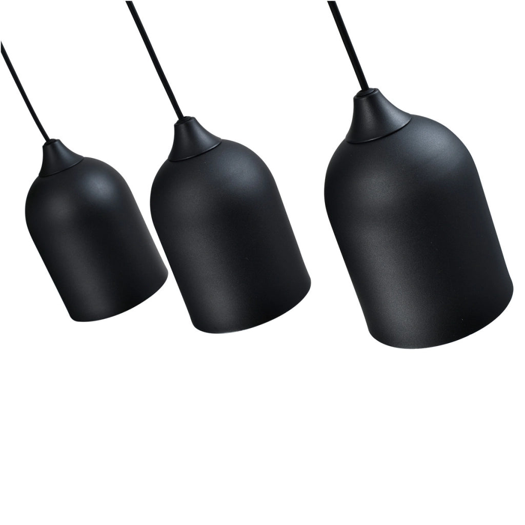 Lampada a sospensione nera metallo 46cm 3xGU10 Nilo
